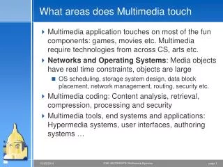 What areas does Multimedia touch