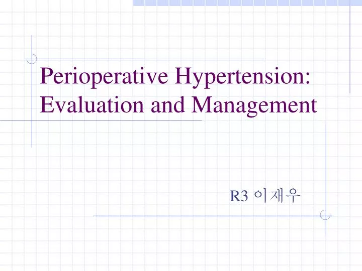 perioperative hypertension evaluation and management