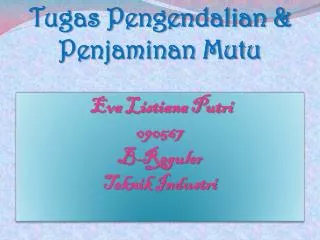 tugas pengendalian penjaminan mutu