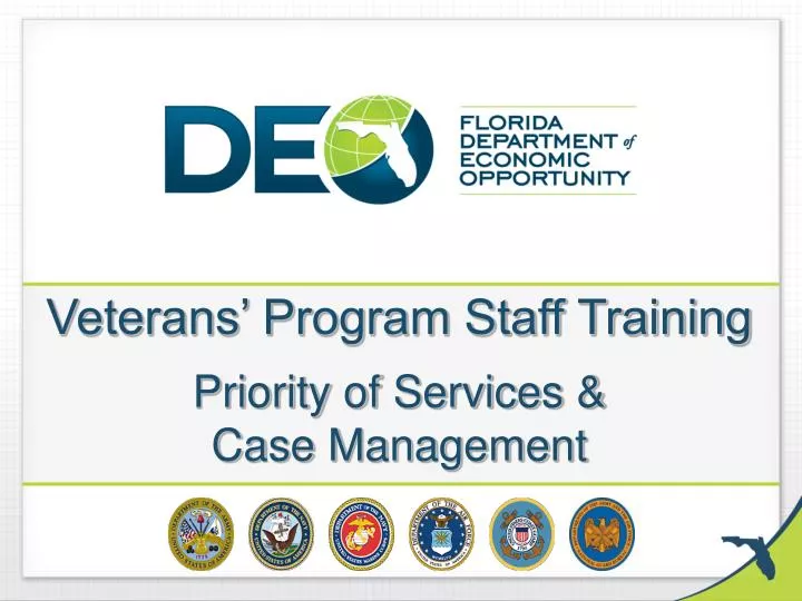 veterans program staff training priority of services case management