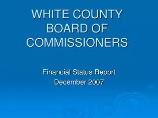 WHITE COUNTY BOARD OF COMMISSIONERS