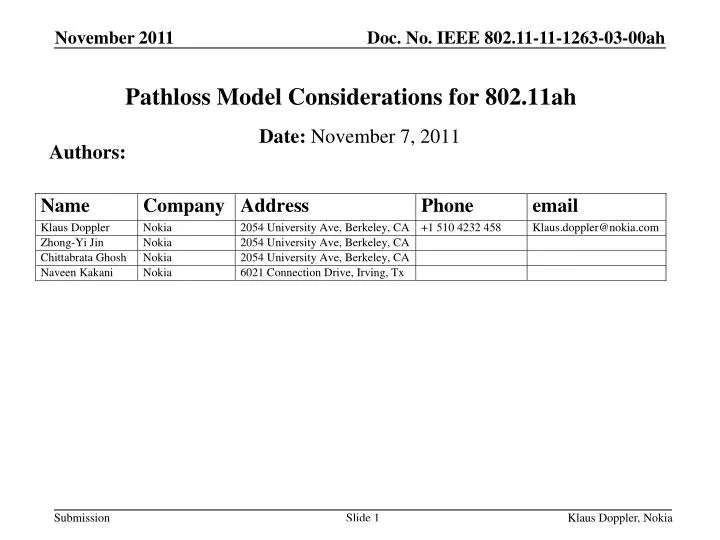 pathloss model considerations for 802 11ah