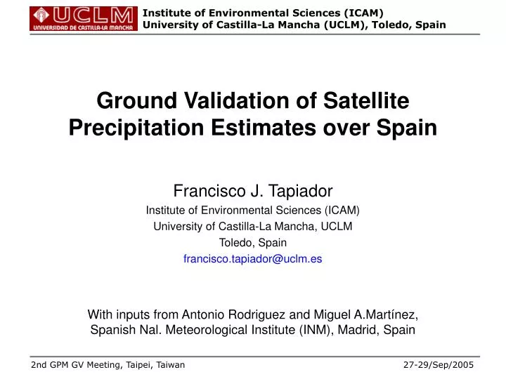 ground validation of satellite precipitation estimates over spain