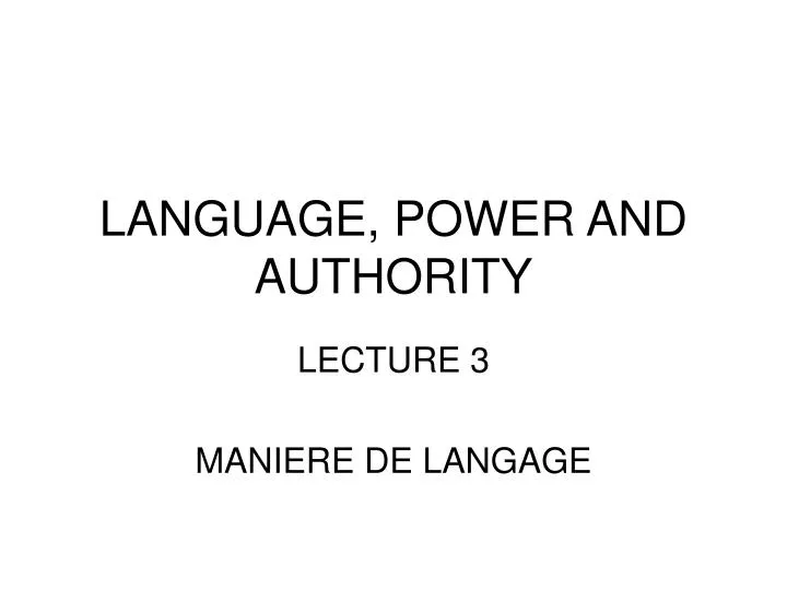 language power and authority