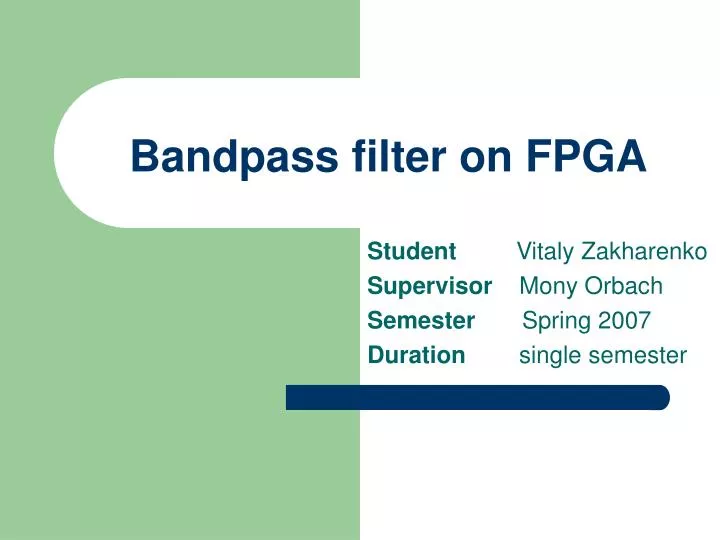 bandpass filter on fpga