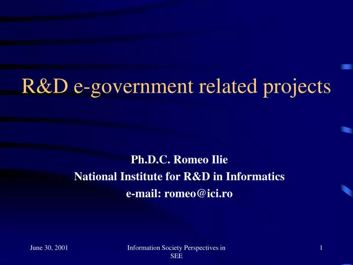 r d e government related projects