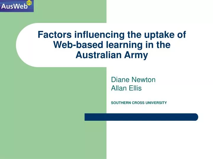 factors influencing the uptake of web based learning in the australian army
