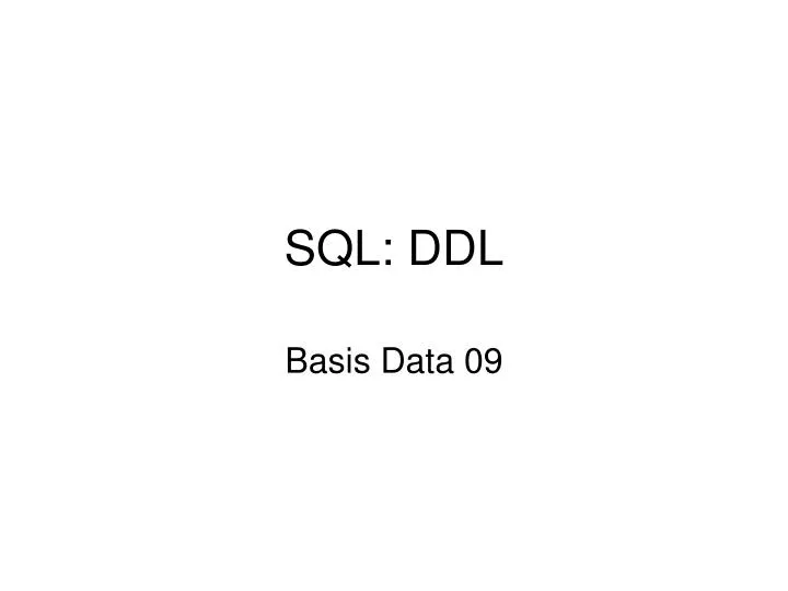 sql ddl