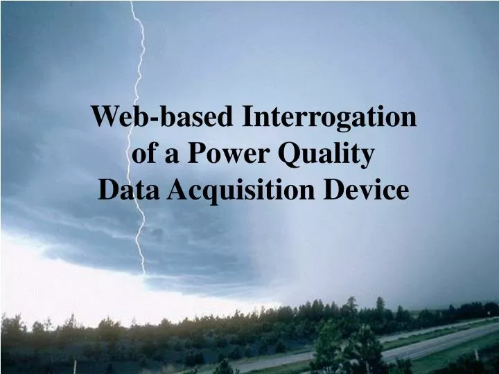 web based interrogation of a power quality data acquisition device