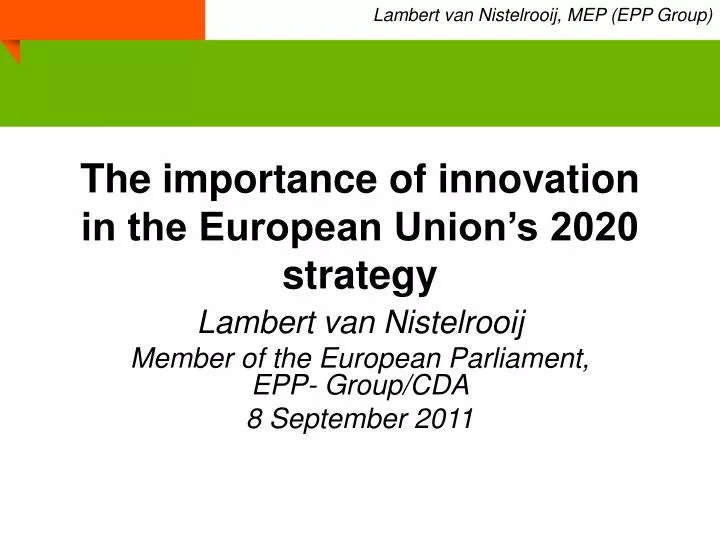 the importance of innovation in the european union s 2020 strategy