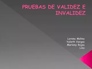 pruebas de validez e invalidez