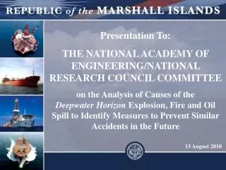 Presentation To: THE NATIONAL ACADEMY OF ENGINEERING/NATIONAL RESEARCH COUNCIL COMMITTEE