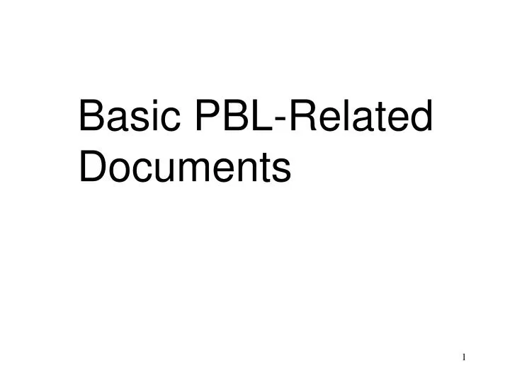 basic pbl related documents