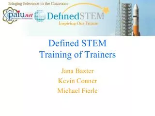 Defined STEM Training of Trainers
