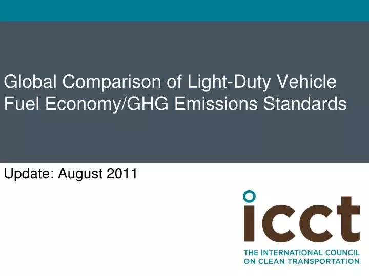 global comparison of light duty vehicle fuel economy ghg emissions standards