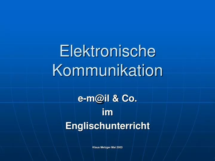 elektronische kommunikation
