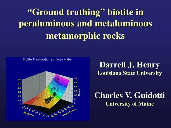 ground truthing biotite in peraluminous and metaluminous metamorphic rocks