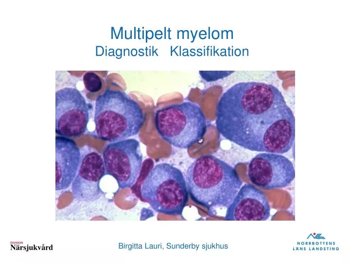 multipelt myelom diagnostik klassifikation