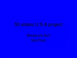 50 states U.S.A project