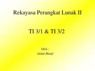 rekayasa perangkat lunak ii