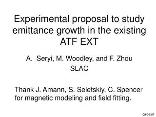 Experimental proposal to study emittance growth in the existing ATF EXT