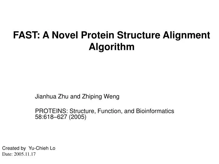 fast a novel protein structure alignment algorithm
