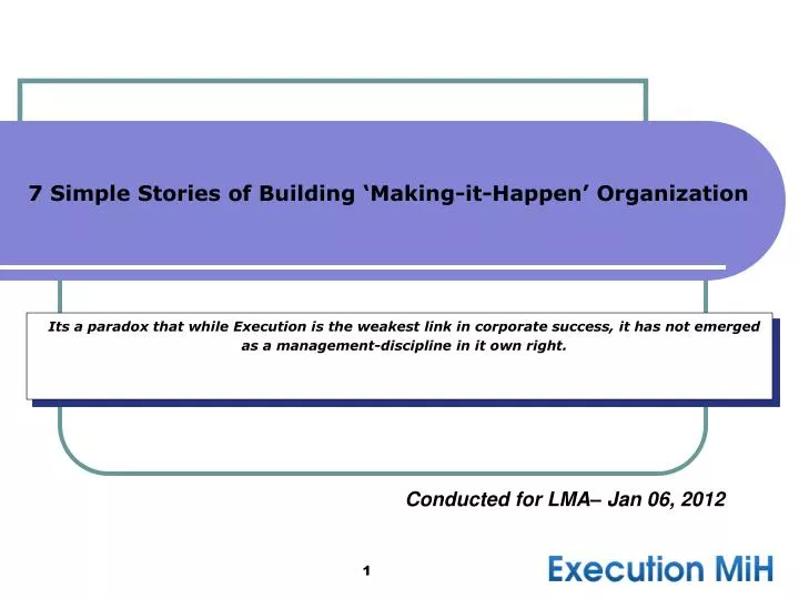 7 simple stories of building making it happen organization