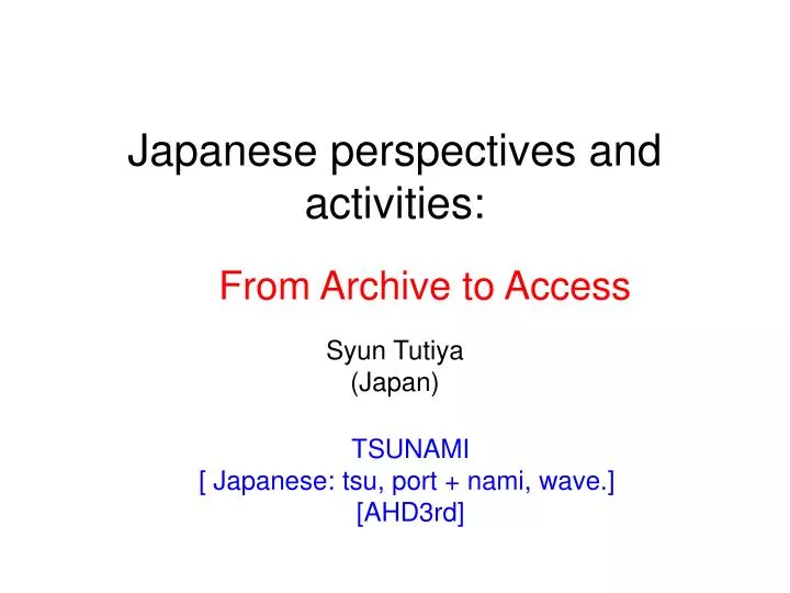 japanese perspectives and activities