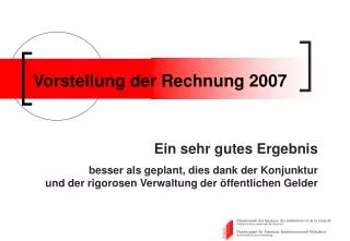 vorstellung der rechnung 2007