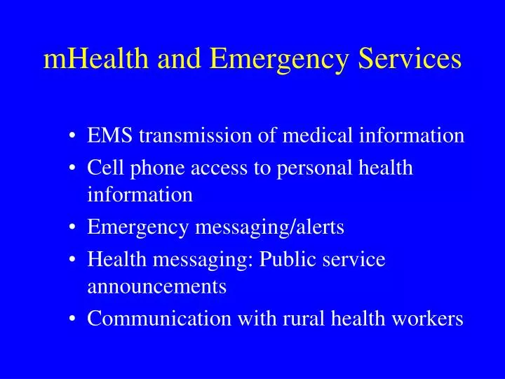 mhealth and emergency services