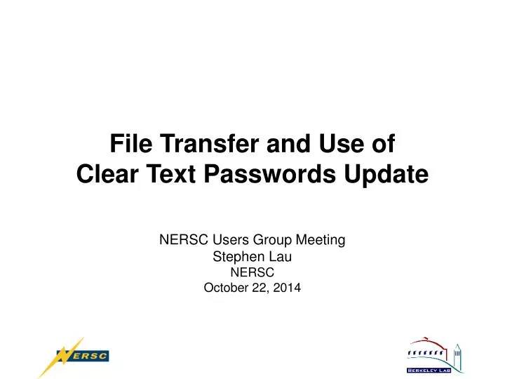 file transfer and use of clear text passwords update