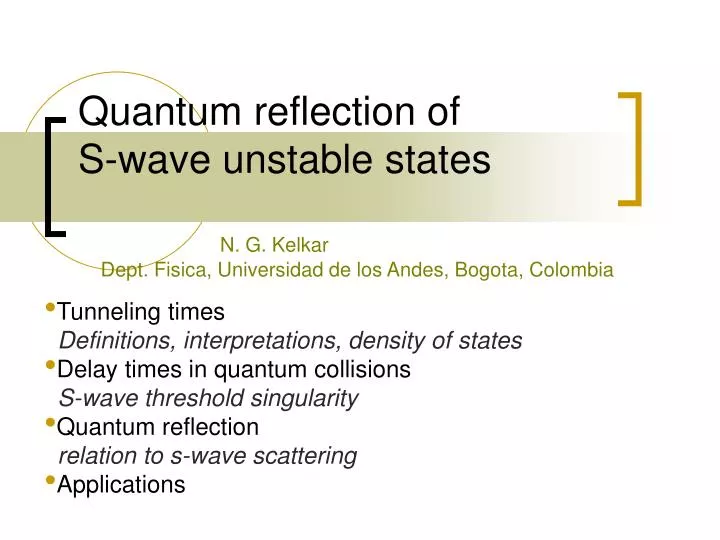 quantum reflection of s wave unstable states