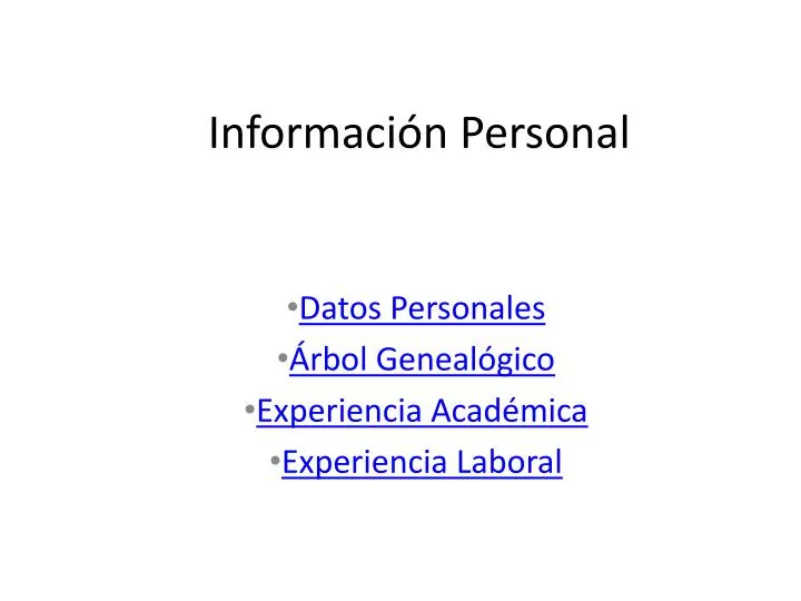 informaci n personal