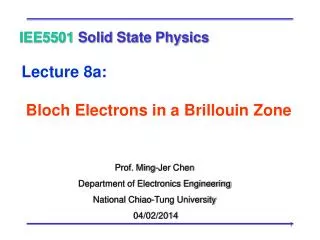 Prof. Ming-Jer Chen Department of Electronics Engineering National Chiao-Tung University