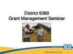 District 6360 Grant Management Seminar