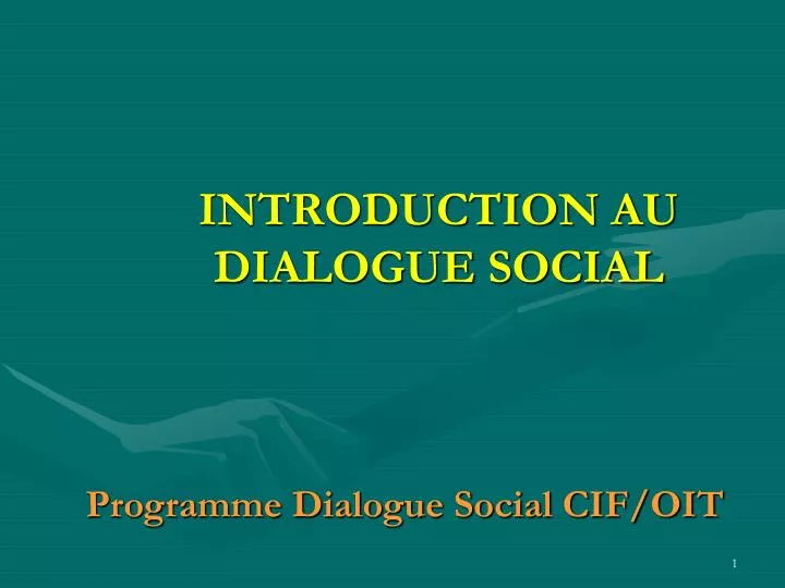 introduction au dialogue social