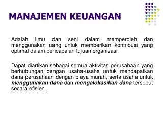 manajemen keuangan