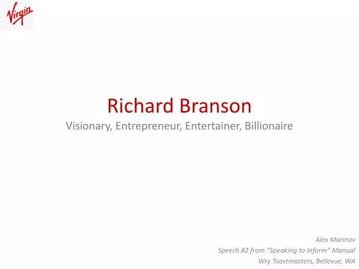 Richard Branson Agent, Corporate Keynote Speaking