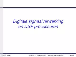 digitale signaalverwerking en dsp processoren
