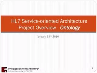 HL7 Service-oriented Architecture Project Overview - Ontology