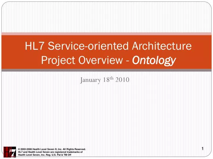 hl7 service oriented architecture project overview ontology