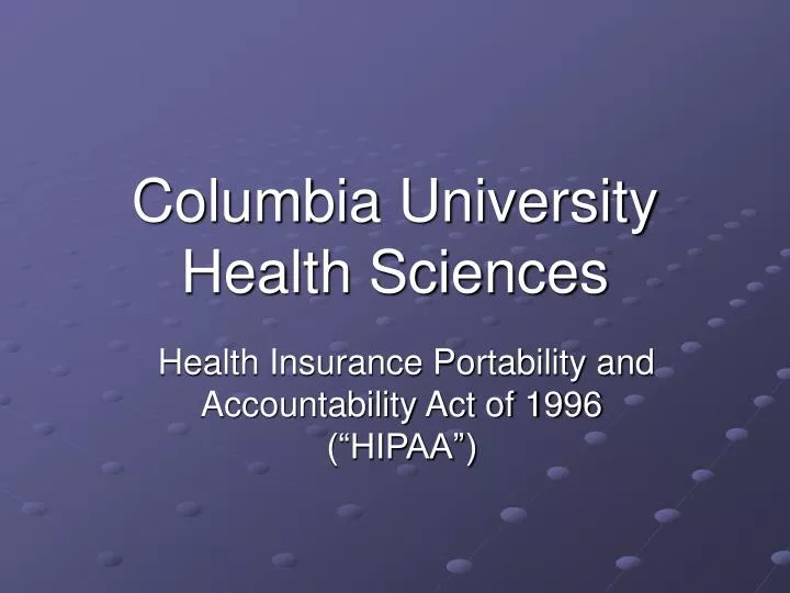 columbia university health sciences