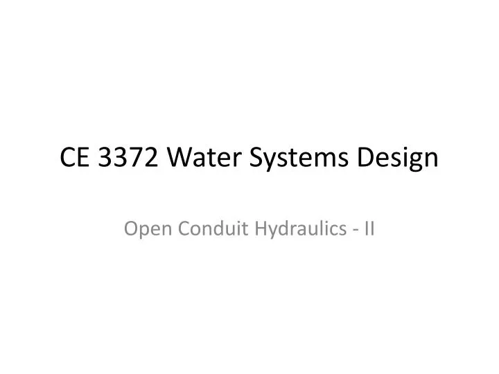 ce 3372 water systems design