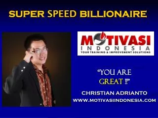 SUPER SPEED BILLIONAIRE