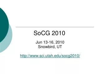 SoCG 2010