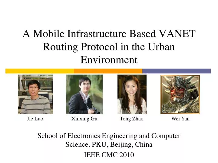 a mobile infrastructure based vanet routing protocol in the urban environment