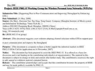 Project: IEEE P802.15 Working Group for Wireless Personal Area Networks (WPANs)