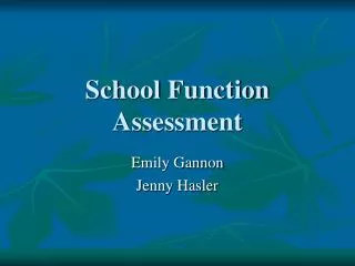 School Function Assessment