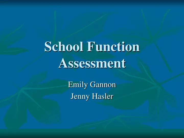 school function assessment