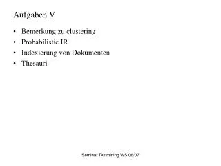 aufgaben v